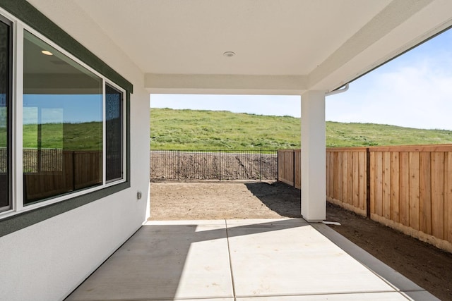 view of patio featuring a fenced backyard