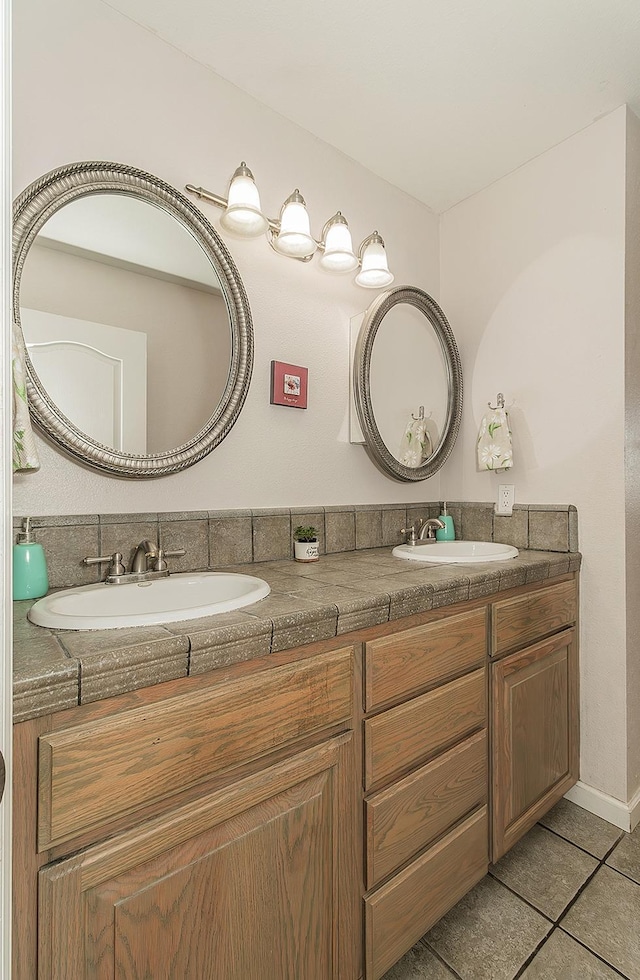 41371 Butte Way, Madera, CA 93636 - full bathroom with double vanity and tile patterned flooring