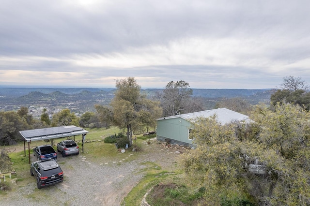 aerial view with a mountain view
