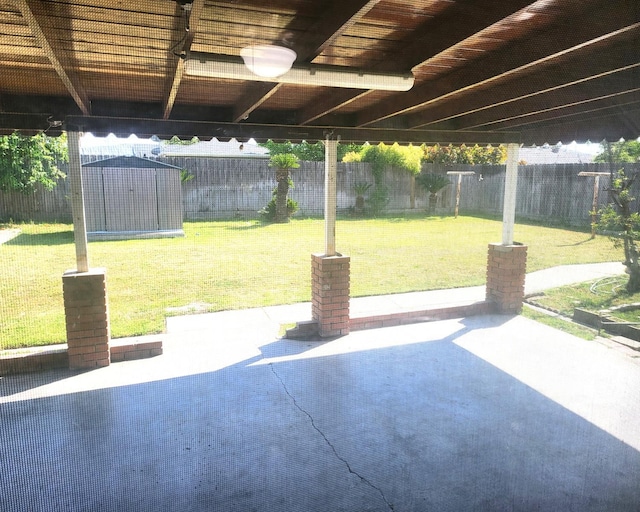 4336 E Austin Way, Fresno, CA 93726 - view of patio / terrace featuring a storage shed and an outbuilding