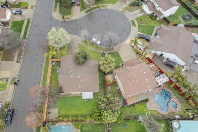 aerial view with a residential view