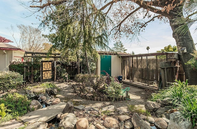 view of yard with fence