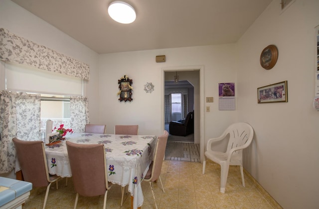 view of tiled dining space