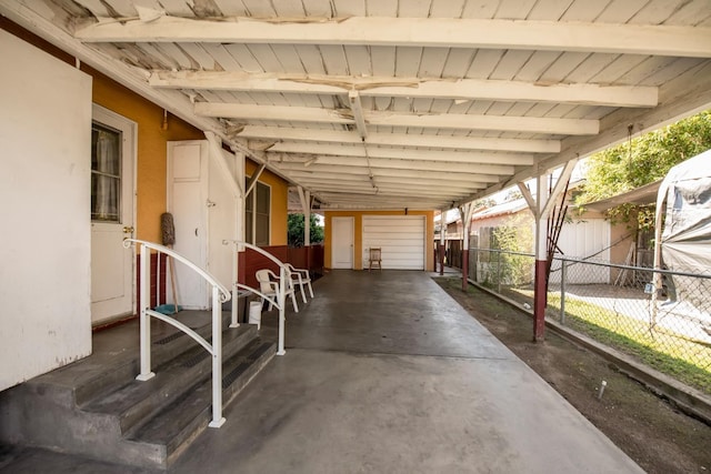 view of patio / terrace featuring fence