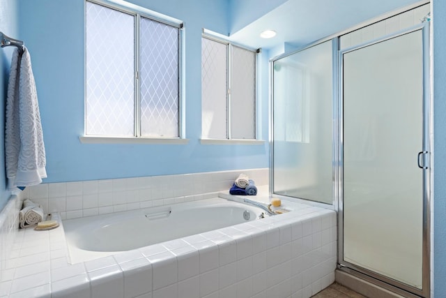 1110 Minarets Ave, Clovis, CA 93611 - bathroom with a shower stall and a garden tub
