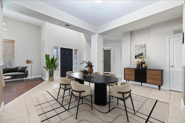 1110 Minarets Ave, Clovis, CA 93611 - dining area featuring baseboards and light tile patterned floors