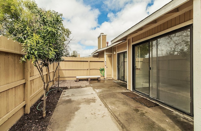 view of patio with a fenced backyard
