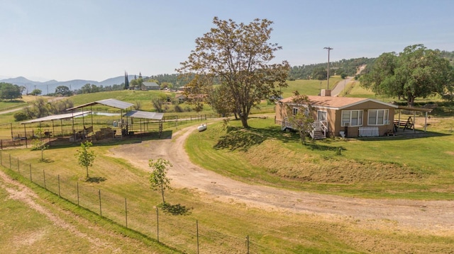 drone / aerial view featuring a rural view