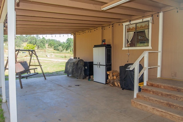 view of patio featuring grilling area