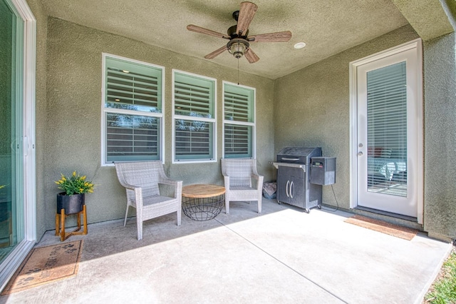 408 Grant Ave W, Madera, CA 93636 - view of patio / terrace with ceiling fan and grilling area