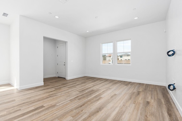 276 Huckleberry Ln S, Madera, CA 93636 - spare room featuring visible vents, recessed lighting, light wood finished floors, and baseboards