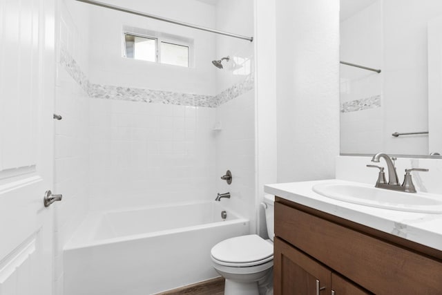 276 Huckleberry Ln S, Madera, CA 93636 - full bath with toilet, shower / bath combination, wood finished floors, and vanity