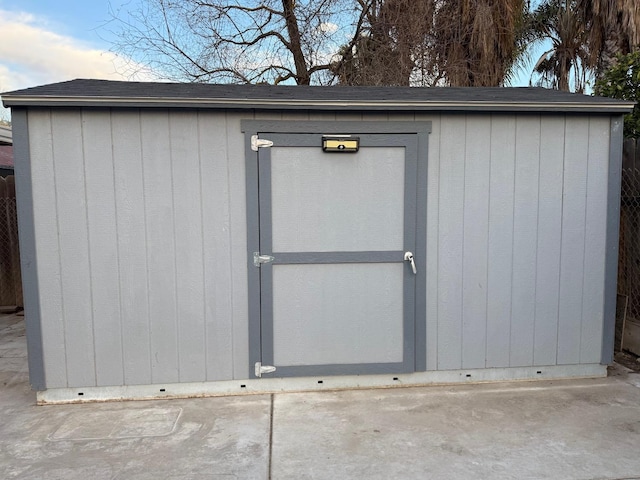 view of shed