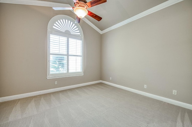 1643 E Shadow Glen Dr, Fresno, CA 93730 - spare room with plenty of natural light, ceiling fan, lofted ceiling, and light carpet
