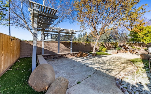 11 W Serena Ave, Clovis, CA 93619 - fenced backyard with a pergola and a patio area