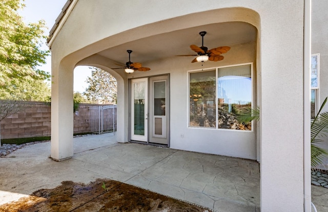 11 W Serena Ave, Clovis, CA 93619 - view of patio featuring ceiling fan and fence