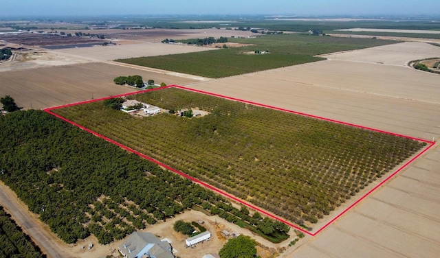 bird's eye view with a rural view
