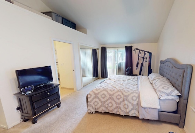 7186 N Gregory Ave, Fresno, CA 93722 - carpeted bedroom with vaulted ceiling and a closet