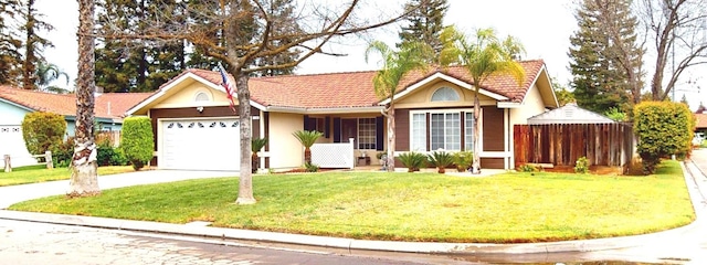 7186 N Gregory Ave, Fresno, CA 93722 - single story home featuring a garage, stucco siding, driveway, and a tiled roof
