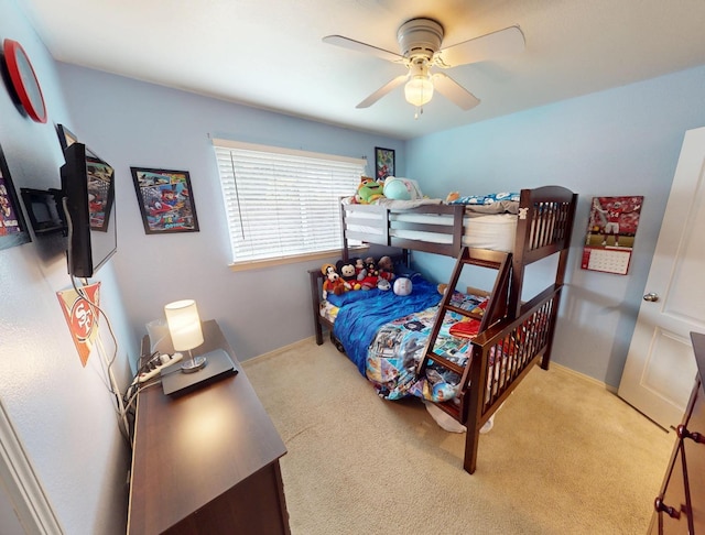 7186 N Gregory Ave, Fresno, CA 93722 - bedroom with carpet flooring, baseboards, and a ceiling fan