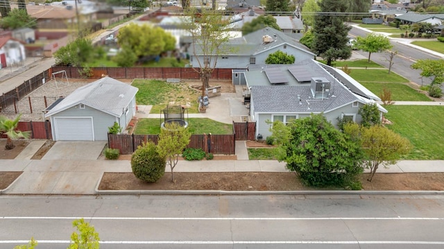 aerial view with a residential view