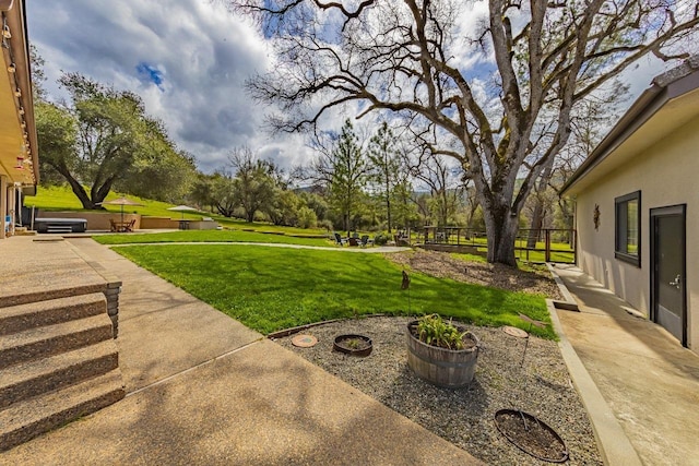 view of yard featuring a patio