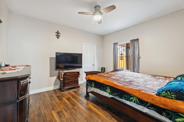 3154 E Montecito Ave, Fresno, CA 93702 - bedroom with dark wood-style floors and ceiling fan