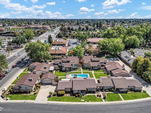 bird's eye view with a residential view
