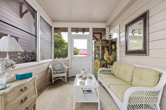 view of sunroom