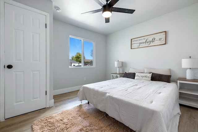 1633 W Saginaw Way, Fresno, CA 93705 - bedroom featuring wood finished floors and ceiling fan
