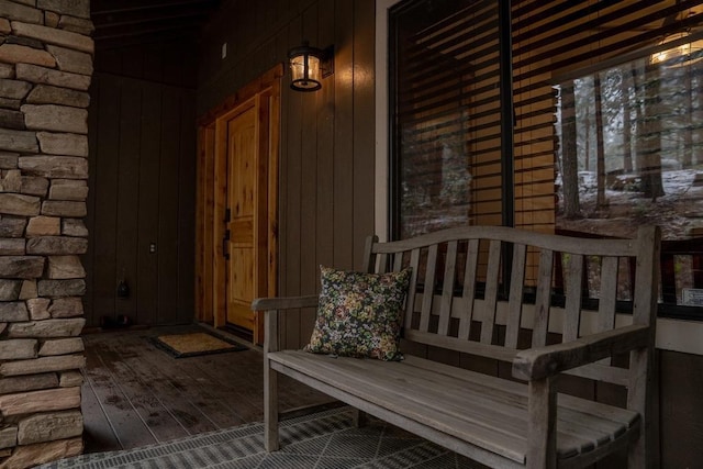 38660 Woodland Rd, Shaver Lake, CA 93664 - property entrance with a porch