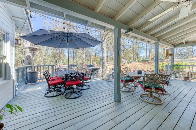 49521 Stillmeadow Dr, Oakhurst, CA 93644 - wooden terrace featuring outdoor dining area