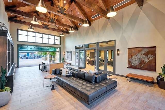 377 Wishon Way W, Madera, CA 93636 - lobby featuring high vaulted ceiling and a wood ceiling with exposed beams