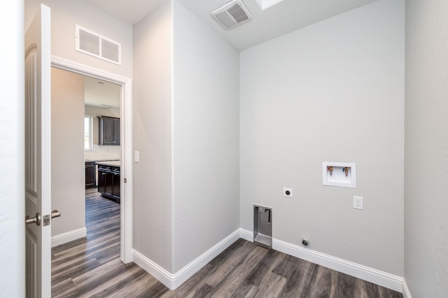 laundry room with hookup for an electric dryer, visible vents, laundry area, and hookup for a washing machine