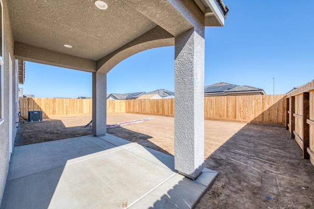 view of patio featuring a fenced backyard
