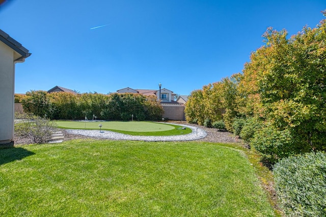 view of yard with fence