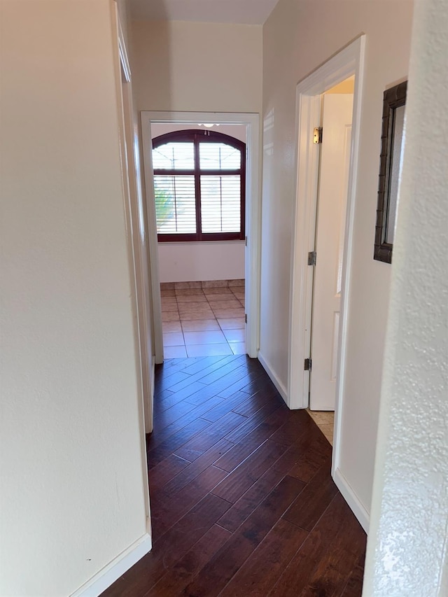 8352 N Shallot Way, Fresno, CA 93720 - hall with baseboards and dark wood-type flooring