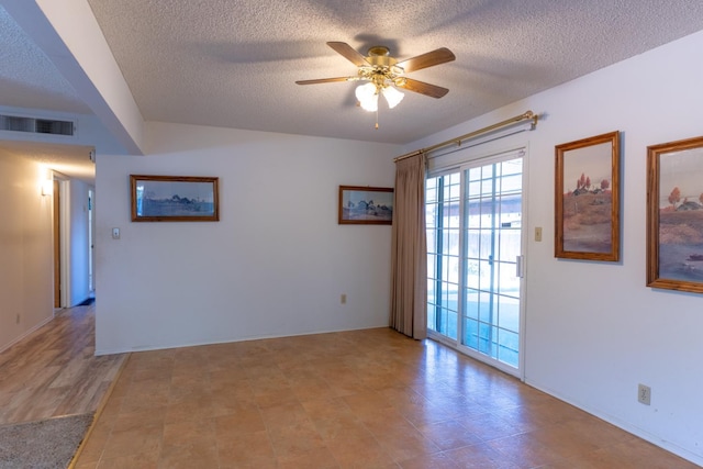 474 Dartmouth Ave, Coalinga, CA 93210 - spare room featuring ceiling fan and a textured ceiling