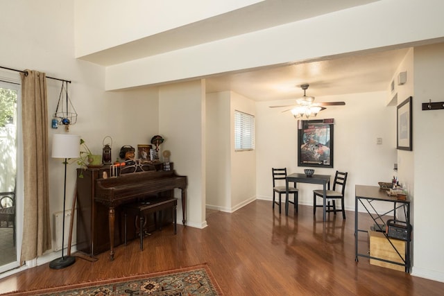 1250 E Shaw Ave Unit 134, Fresno, CA 93710 - dining room with wood finished floors and ceiling fan