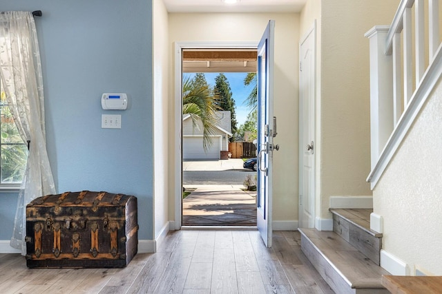 3232 Greenfield Ave, Clovis, CA 93611 - foyer featuring stairway and wood finished floors