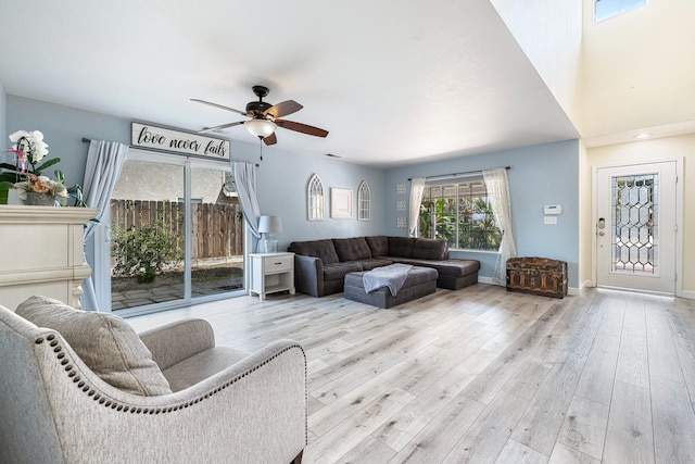 3232 Greenfield Ave, Clovis, CA 93611 - living area featuring ceiling fan and wood finished floors