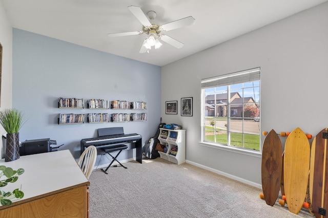 683 W Forest St, Kingsburg, CA 93631 - office with baseboards, ceiling fan, and carpet