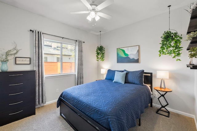 683 W Forest St, Kingsburg, CA 93631 - bedroom featuring carpet floors, baseboards, and ceiling fan