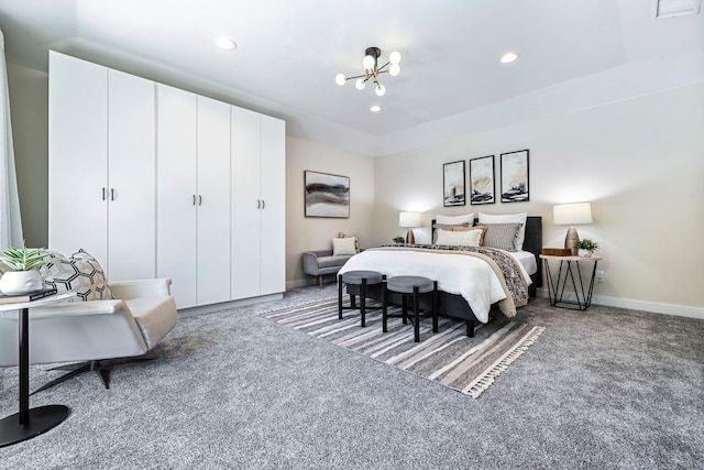 8683 N Colfax Ave, Fresno, CA 93720 - bedroom featuring carpet flooring, recessed lighting, baseboards, and visible vents