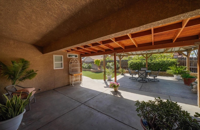 view of patio with a fenced backyard