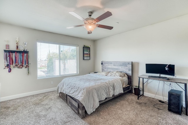 2960 3rd St, Sanger, CA 93657 - carpeted bedroom with baseboards and ceiling fan