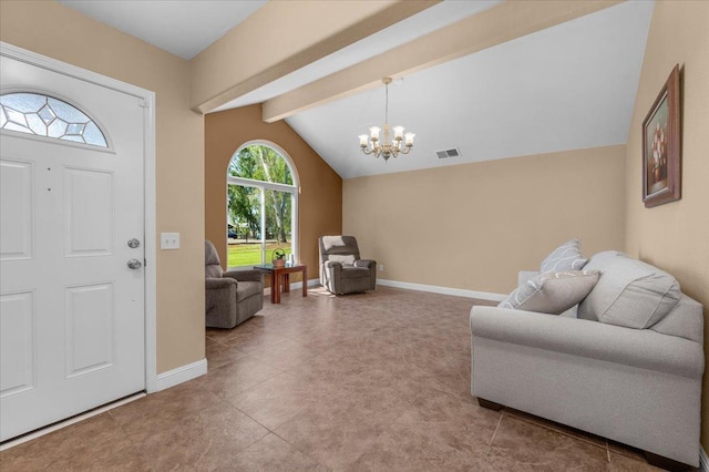 9202 E Herndon Ave, Clovis, CA 93619 - entryway with a chandelier and baseboards
