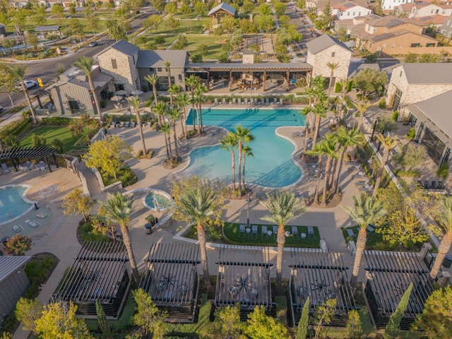birds eye view of property featuring a residential view