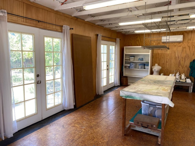6043 N Forkner Ave, Fresno, CA 93711 - kitchen with french doors and wood walls