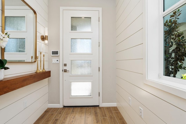 2110 N Brindac Ln, Clovis, CA 93619 - doorway to outside with wood finished floors and baseboards
